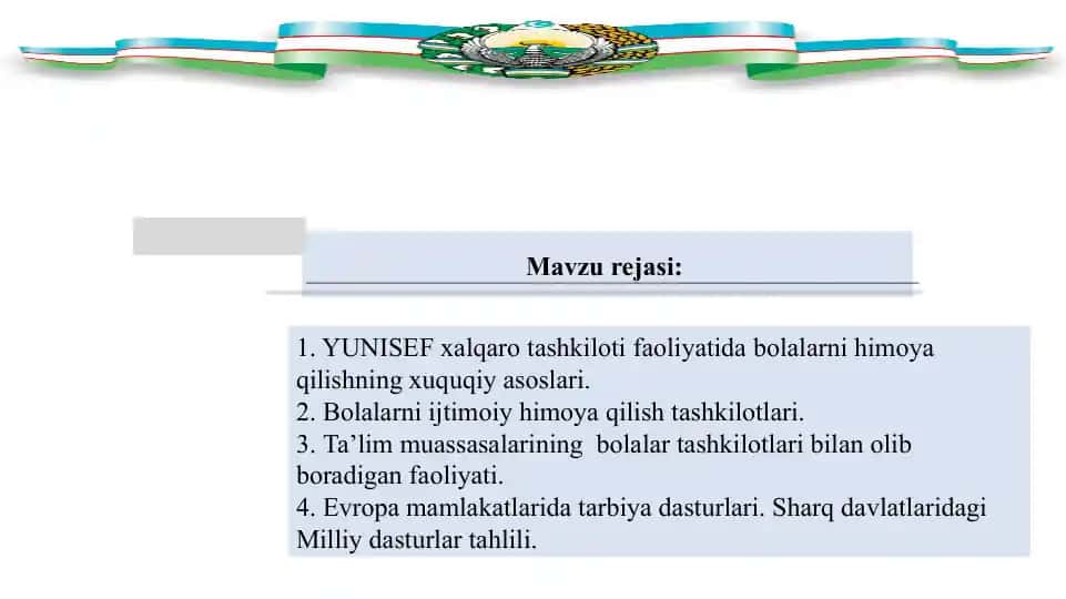 Rivojlangan mamlakatlarda Milliy tarbiya dasturlari
