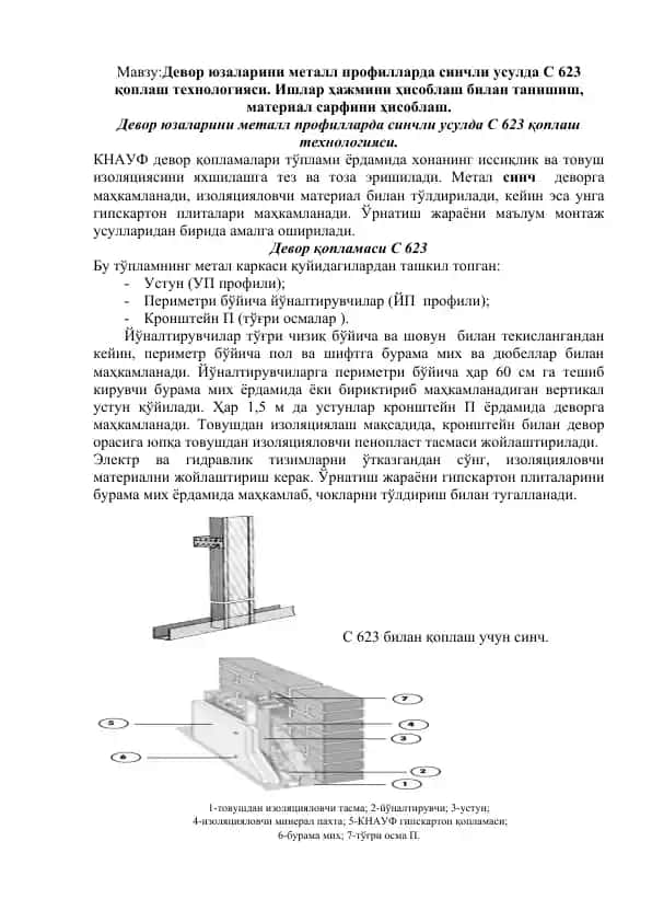 C 623 қоплаш технологияси