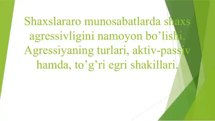 Shaxslararo munosabatlarda agressivlik