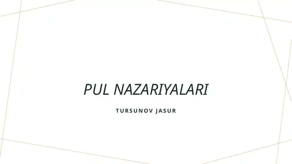 Pul nazariyalari