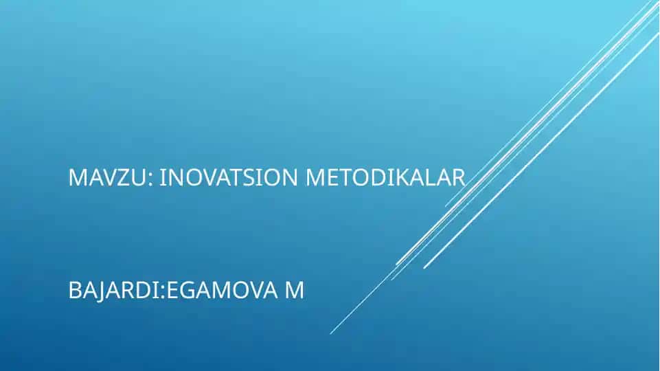 Inovatsion metodikalar