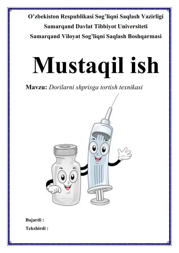 Dorilarni shprisga tortish texnikasi