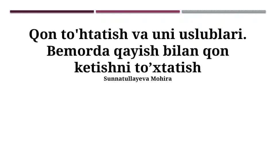 Qon ketish bilan bog'liq mavzu