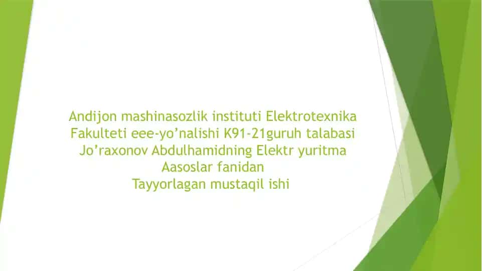 O’zgarmas tok motorlarini tormozlash rejimlarini tahlili