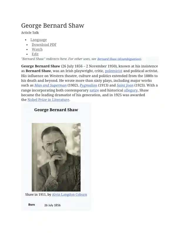 George Bernard Shaw
