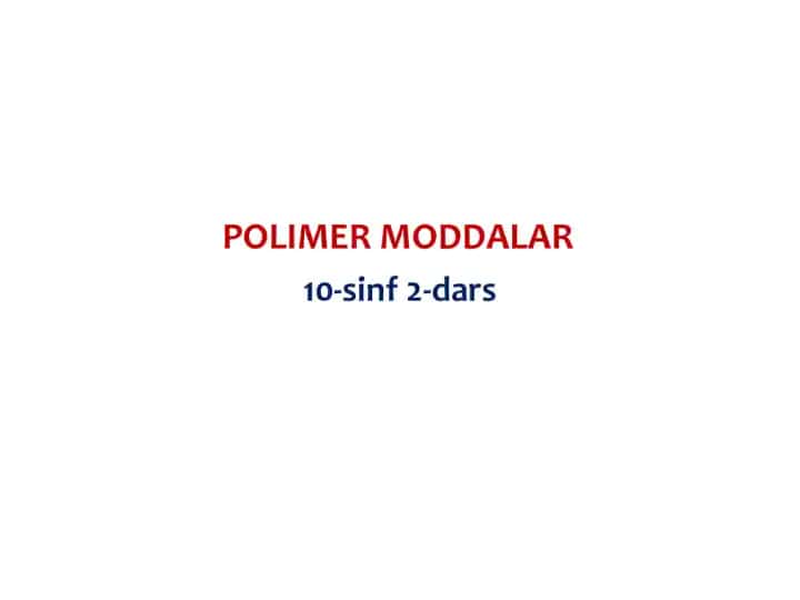 POLIMER MODDALAR