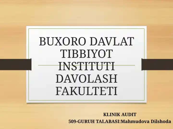 KLINIK AUDIT
