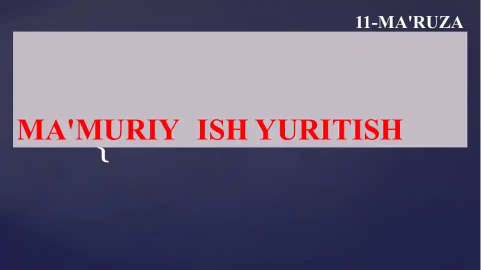 Ma'muriy ish yuritish