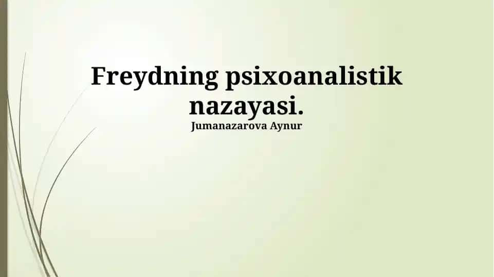 Freydning psixoanalistik nazayasi