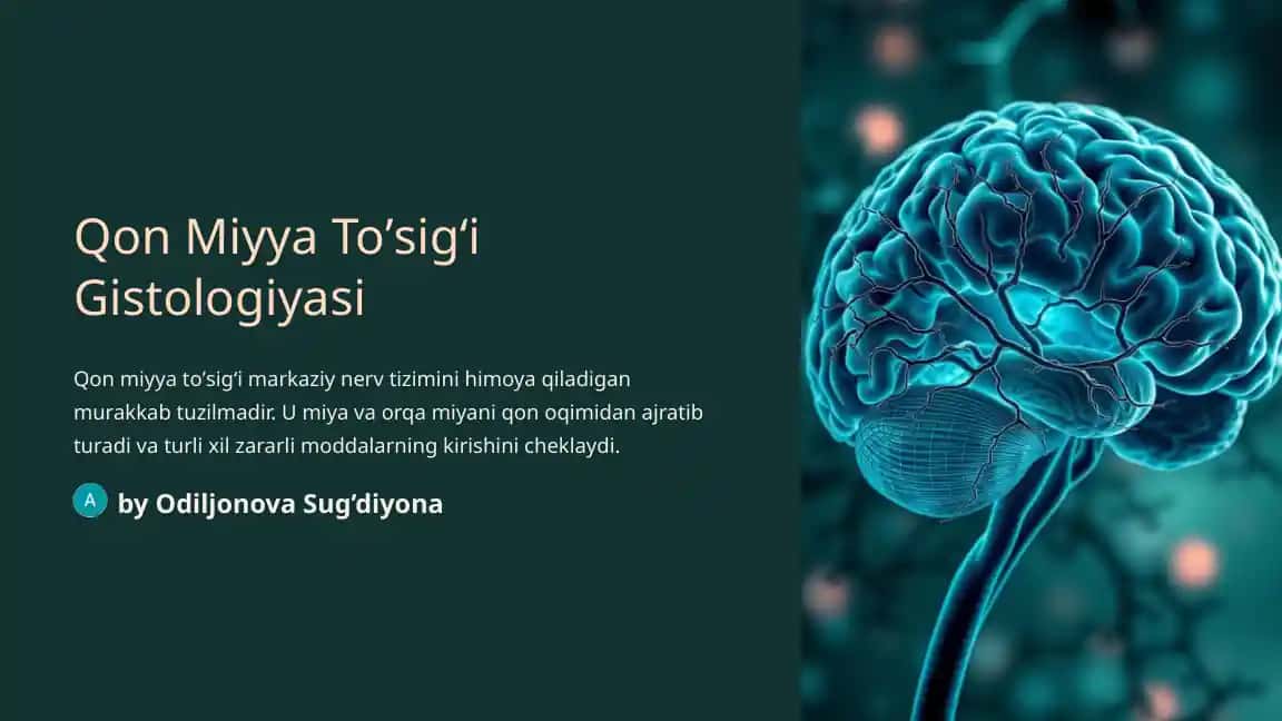 Qon Miyya Toʼsigʻi Gistologiyasi