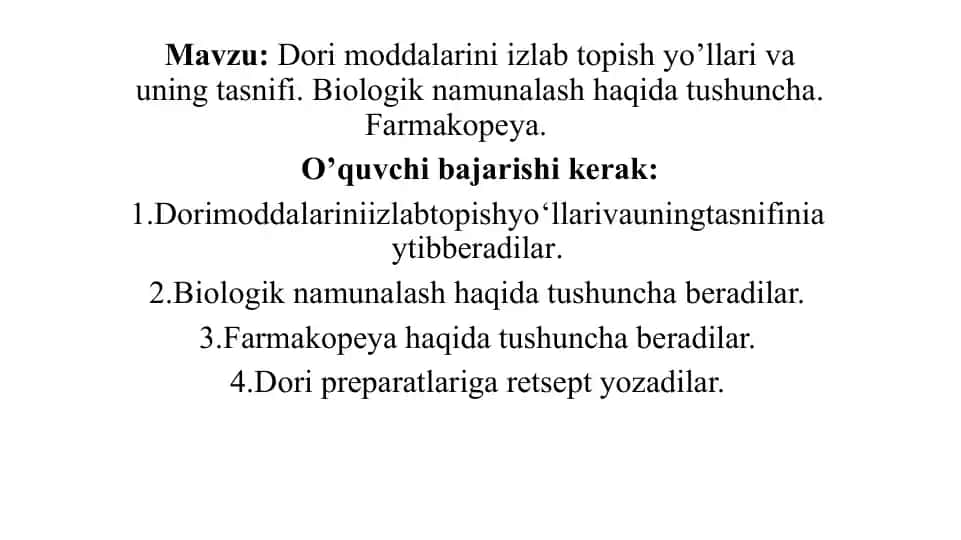 Dorimoddalarni izlab topish yo'llari va uning tasnifi