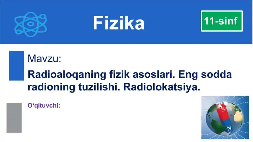 Radioaloqa tuzilishi va radiolokatsiya