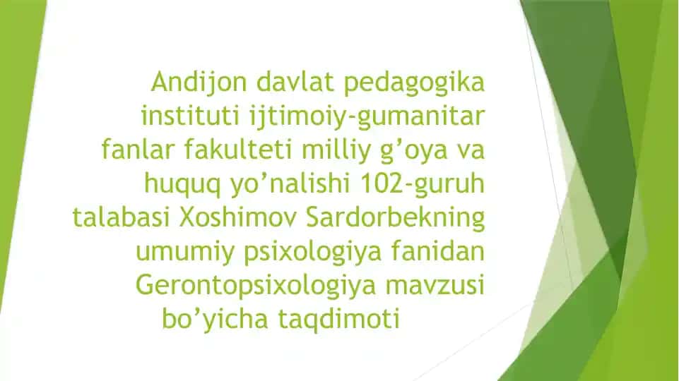 Gerontopsixologiya