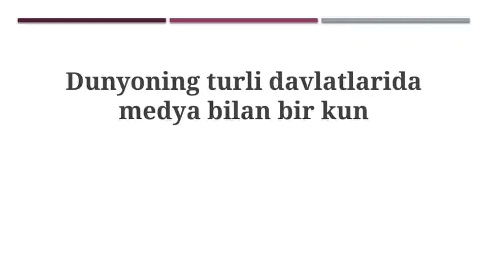 Turli mamlakatlarda ommaviy axborot vositalari bilan kun