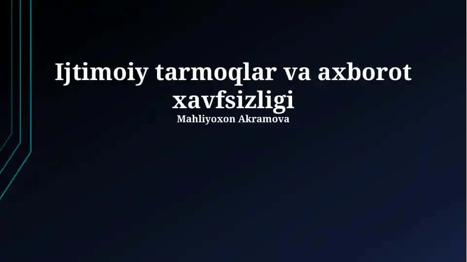 Ijtimoiy tarmoqlar va axborot xavfsizligi