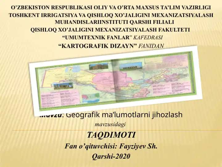 Geografik kartalar va obyektlarni tasvirlash