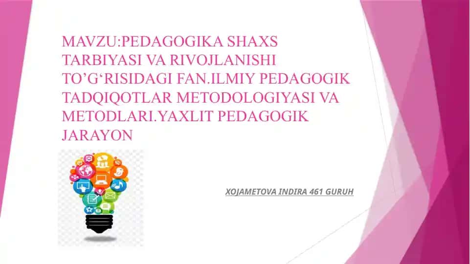 Yaxlit pedagogik jarayon