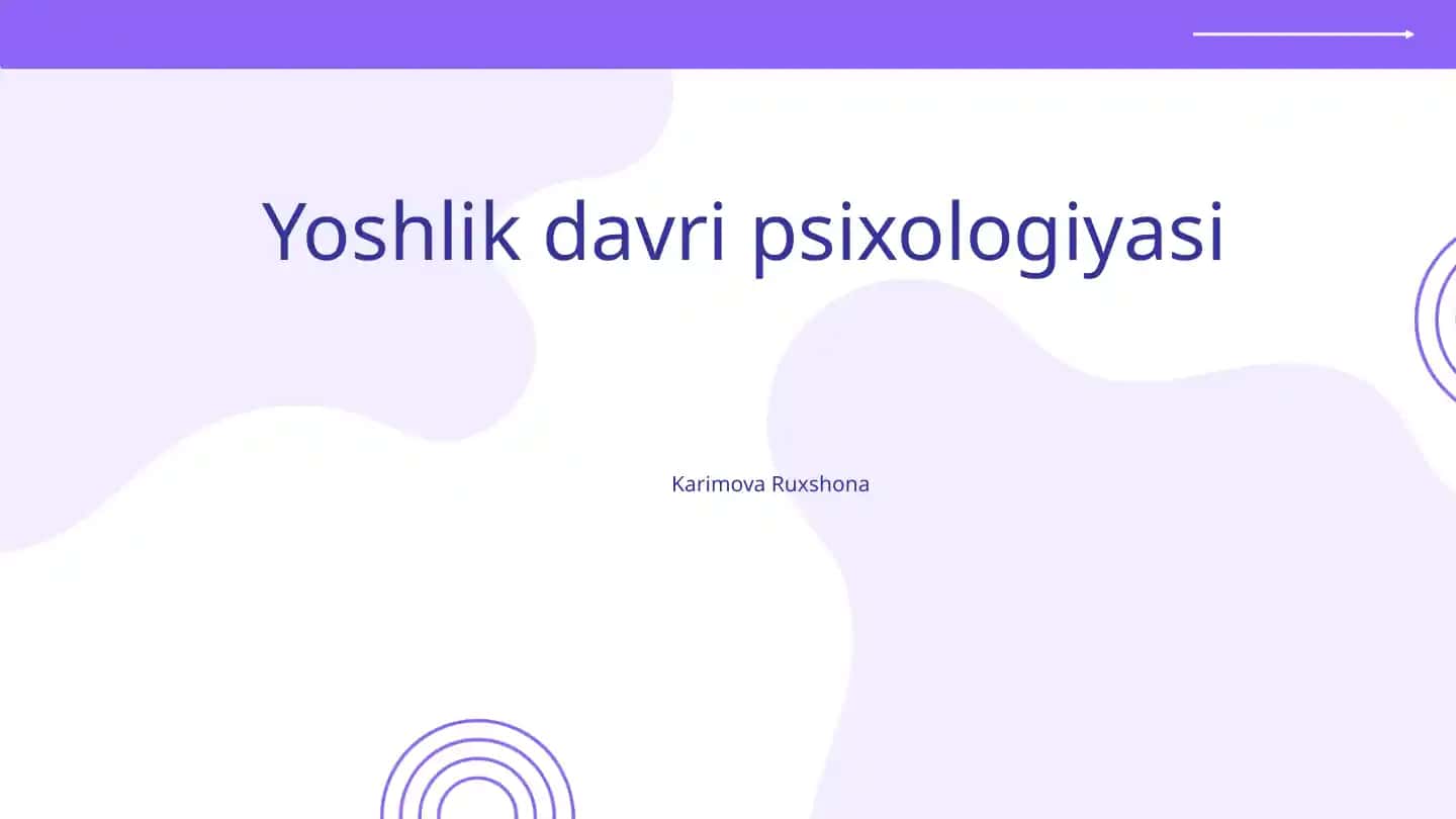 Yoshlik davri psixologiyasi