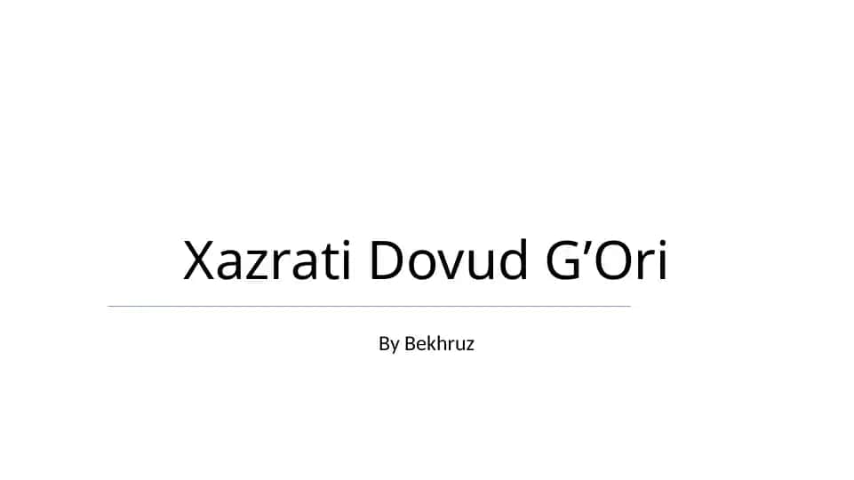 Xazrati Dovud G’Ori
