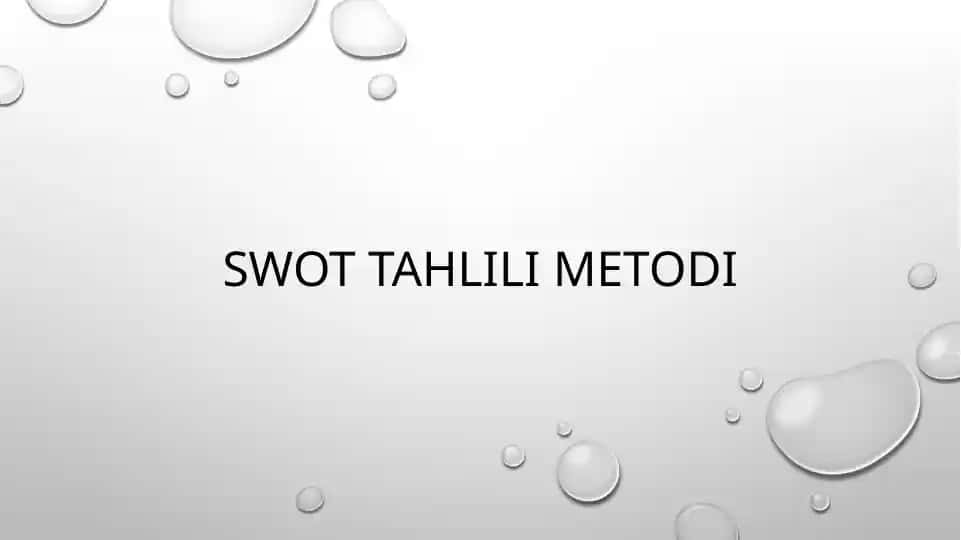 SWOT Tahlili Metodi