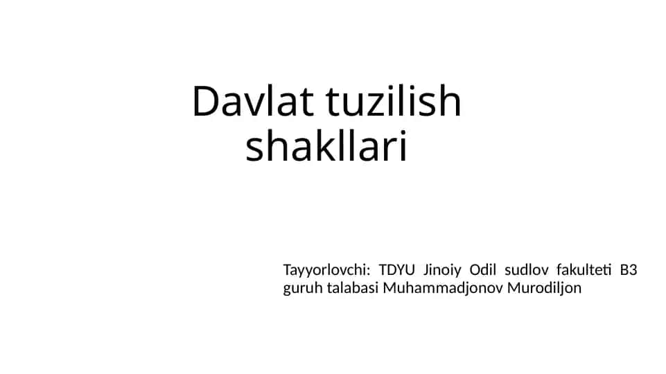 Davlat tuzilish shakllari
