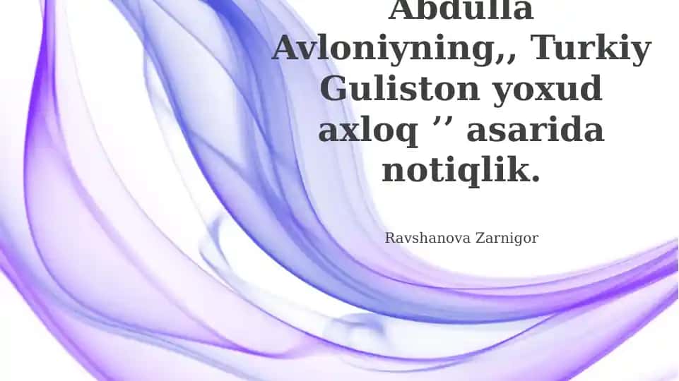 Turkiy Guliston yoxud axloq