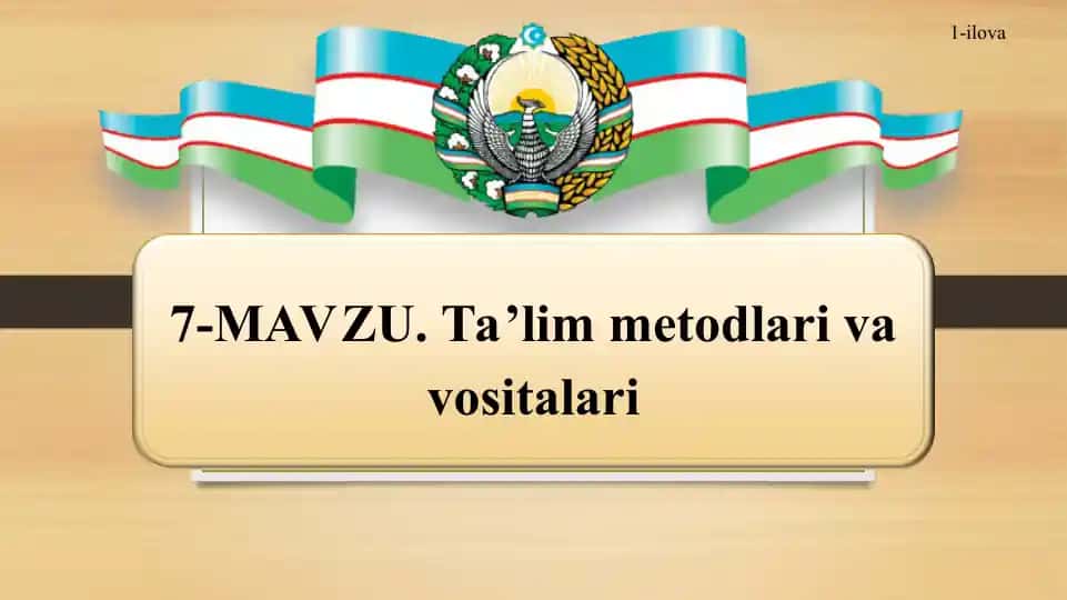 Ta'lim metodlari va usullari
