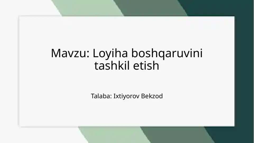 Loyihaboshqaruvinitashkiletish