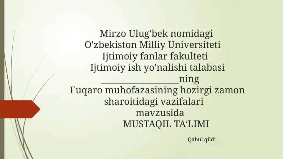 Fuqaro muhofazasining hozirgi zamon sharoitidagi vazifalari