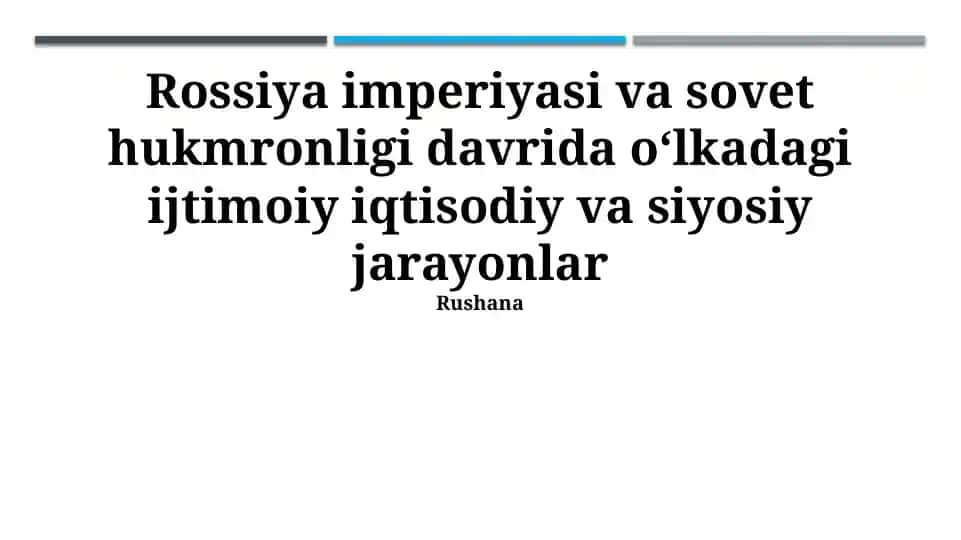 Rossiya imperiyasi va Soʻvet hukmronligi davrida