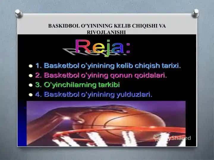 BASKIDBOL O'YININING KELIB CHIQISHI VA RIVOJLANISHI