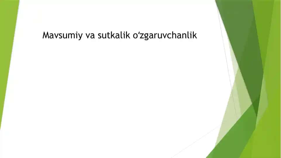 Mavsumiy va sutkalik oʻzgaruvchanlik