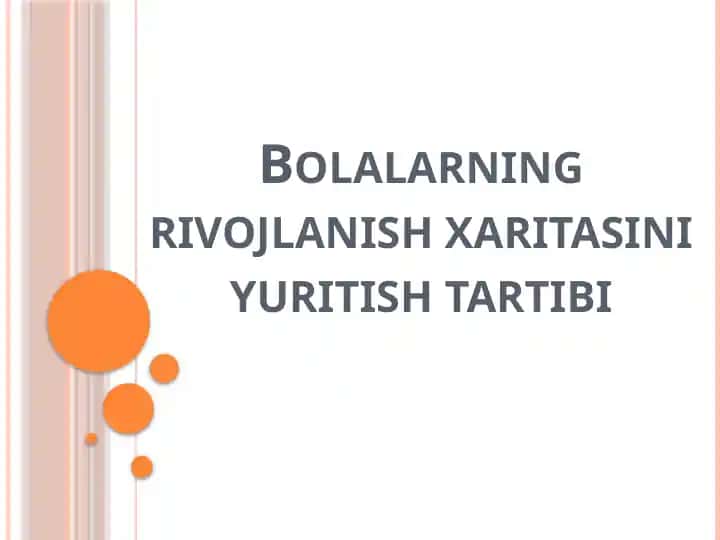 Bolalarning rivojlanish xaritasi
