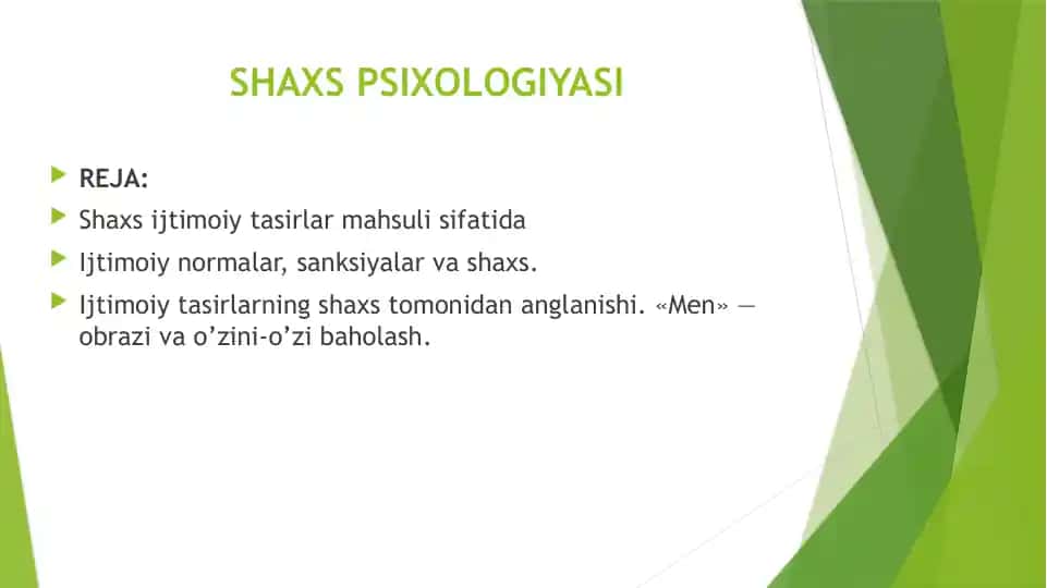 SHAXS PSIXOLOGIYASI