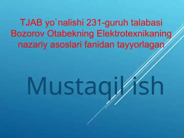 Elektrotexnika uch fazali zanjirlar