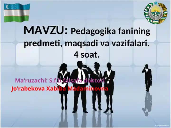 Pedagogika fanining prеdmеti,maqsadi va vazifalari