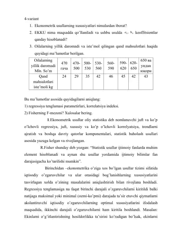 Ekonometrik usullar