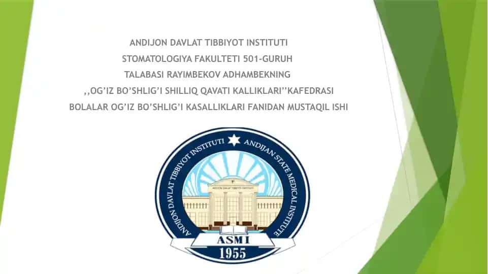 "OG’IZ BO’SHLIG’I SHILLIQ QAVATI KALLIKLARI"