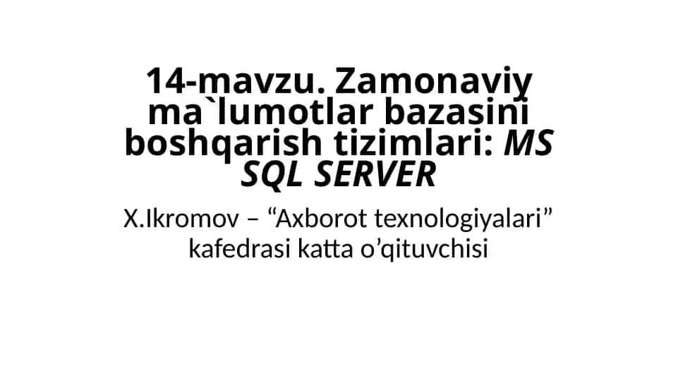Microsoft SQL Server