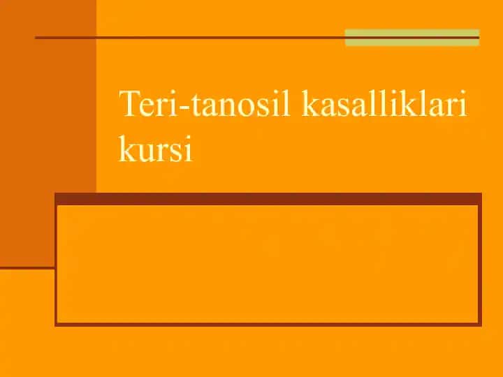 Teri-tanosil kasalliklari kursi