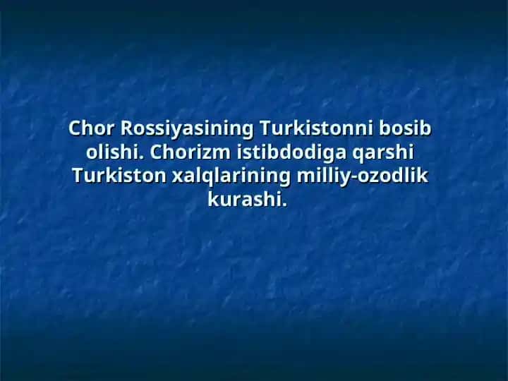 Chor Rossiyasining Turkistonni bosib olishi