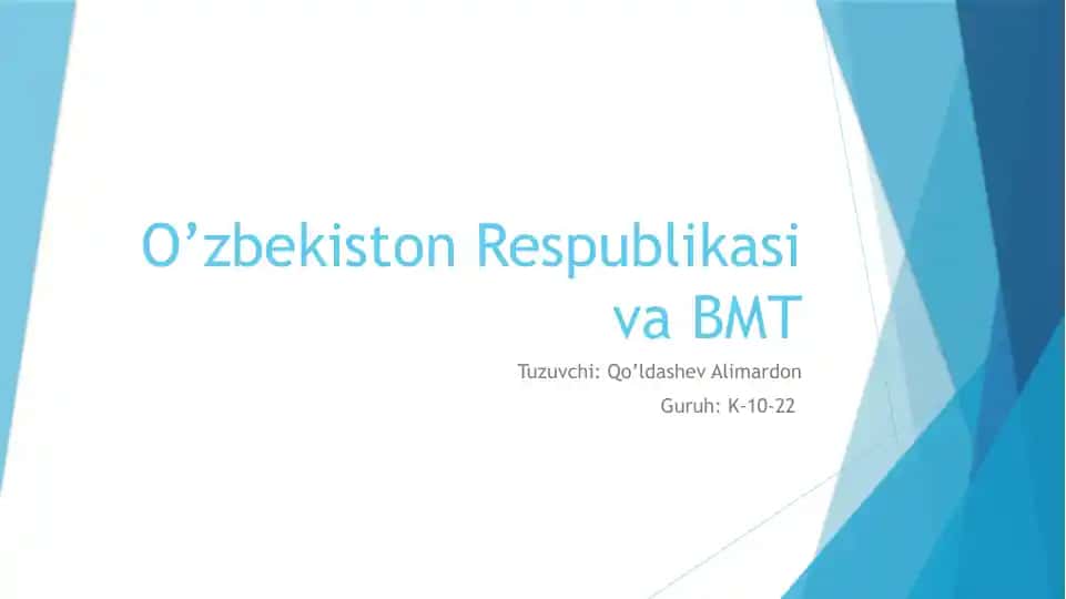 Oʻzbekiston Respublikasi va BMT