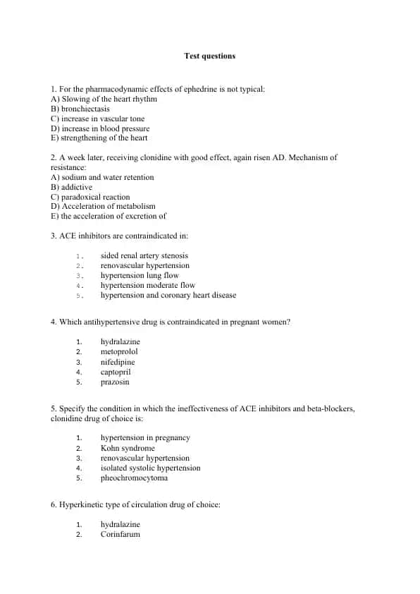 Test Questions