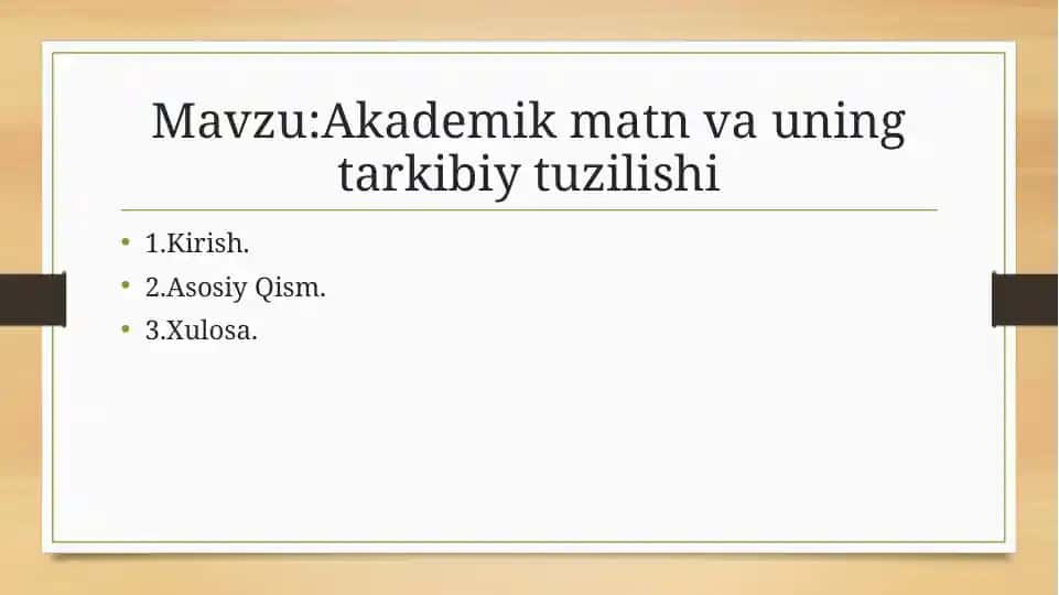 Akademik yozuv va uning tarkibiy tuzilishi