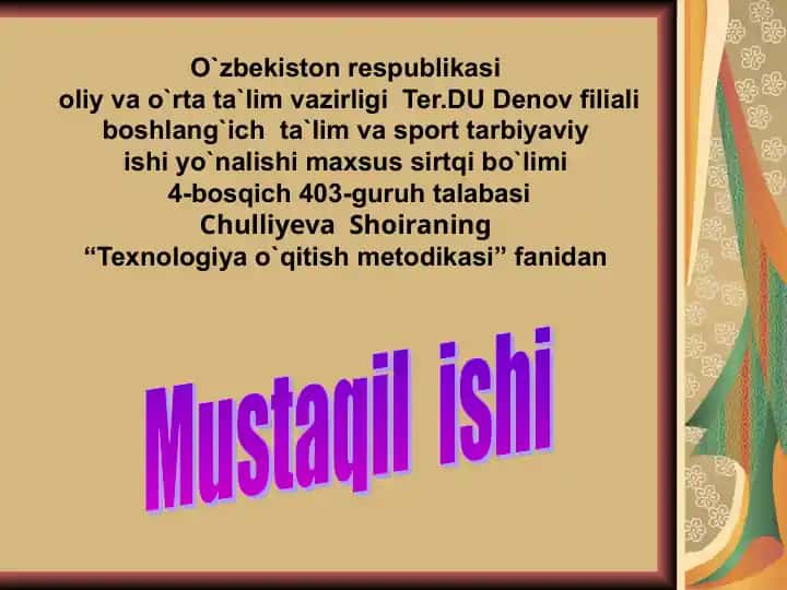 Boshlang‘ich sinflarda mehnat darsini tashkil etish