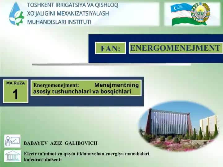 Energetika Menejmenti: Menejmentning asosiy tushunchalari va bosqichlari