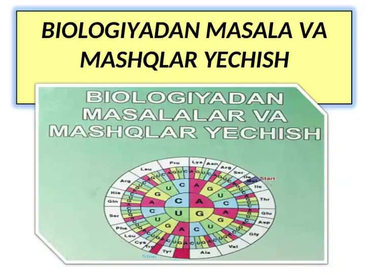 Biopolimerlar bo‘yicha masala va mashqlar yechish