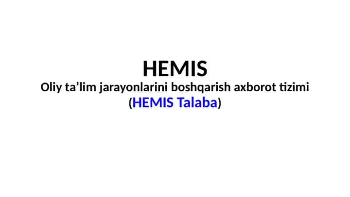 HEMIS Talaba