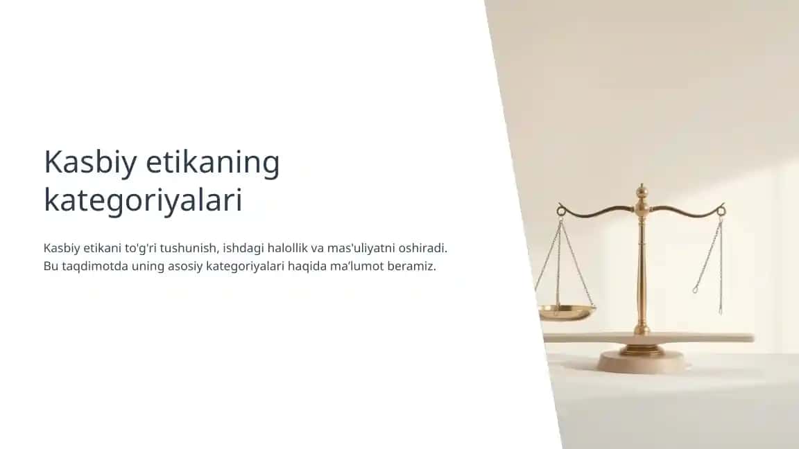 Kasbiy etikaning kategoriyalari