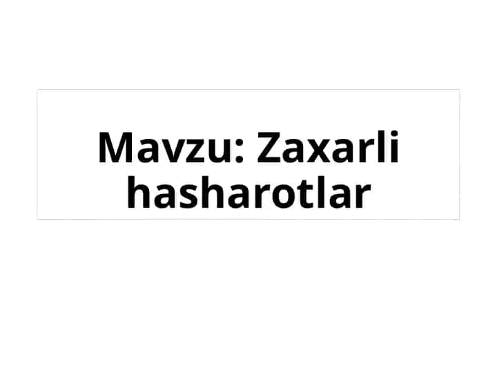 Hasharotlar (Insecta)